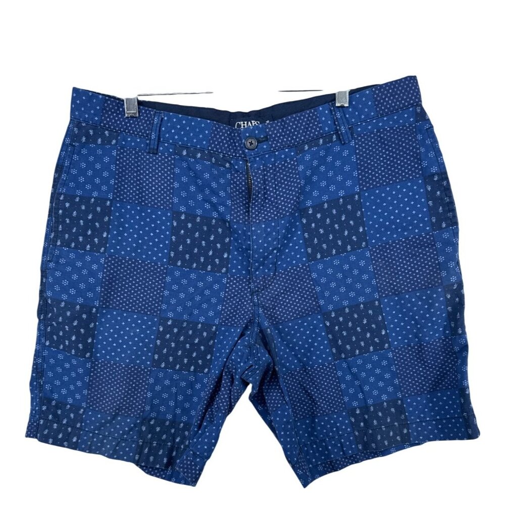 Chaps Men Short Sz 36 Blue Cotton Patchwork Preppy Retro 80s Casual Comfy Beachy